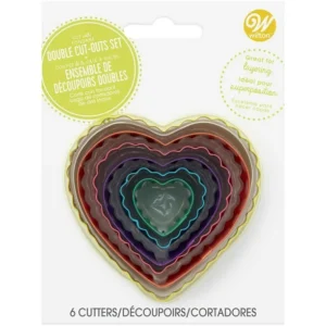 Wilton Heart Fondant Double Cut-Outs Set, Cutters, 6-Pieces