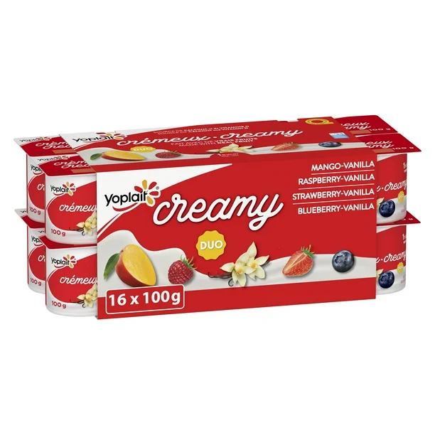 Yoplait Creamy 1% Smooth Traditional Yogurt Cups Variety Pack, 100 g, 16 ct, 16 x 100 g