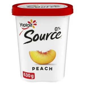 Yoplait Source 0% Smooth Traditional Yogurt, Peach, No Added Sugar, 630 g, 630 g