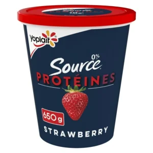 Yoplait Source 0% Smooth Traditional Yogurt, Strawberry, High Protein, 650 g