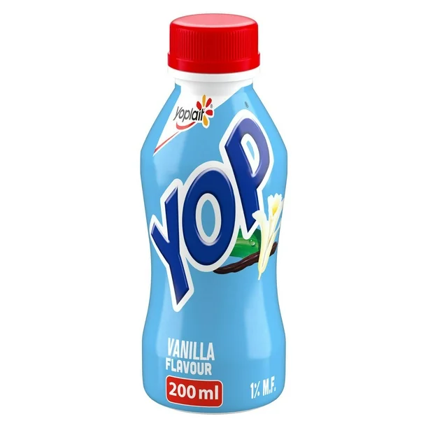 Yoplait Yop 1% Drinkable Yogurt, Vanilla, Yogurt Drink, 200 mL, 200 mL
