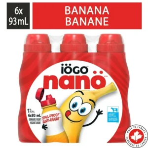 iÖGO nanö Drinkable Banana Yogurt 1%, 6x93ML